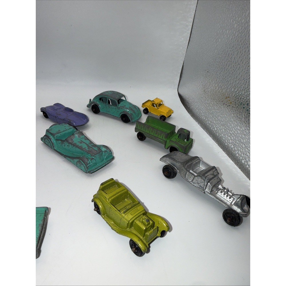 Vintage Metal Die Cast Toy Car Lot Of 14: Tootsie, Midgetoy, Lesney Matchbox - Picture 4 of 16